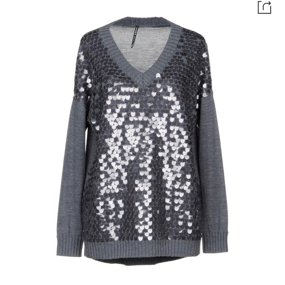 Liviana Conti Designer Sequins Black Knit Pullover Sweater - Picture 11 of 11